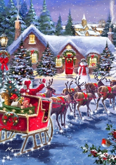 Puzzel Kerstman en slee 1000 stukjes