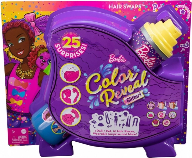 Barbie Color Reveal haarstyling met glitters – paarse editie