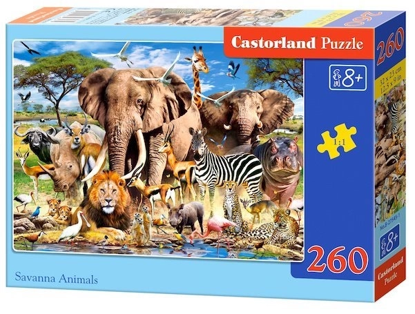 Puzzel 260 stukjes Savanne Dieren