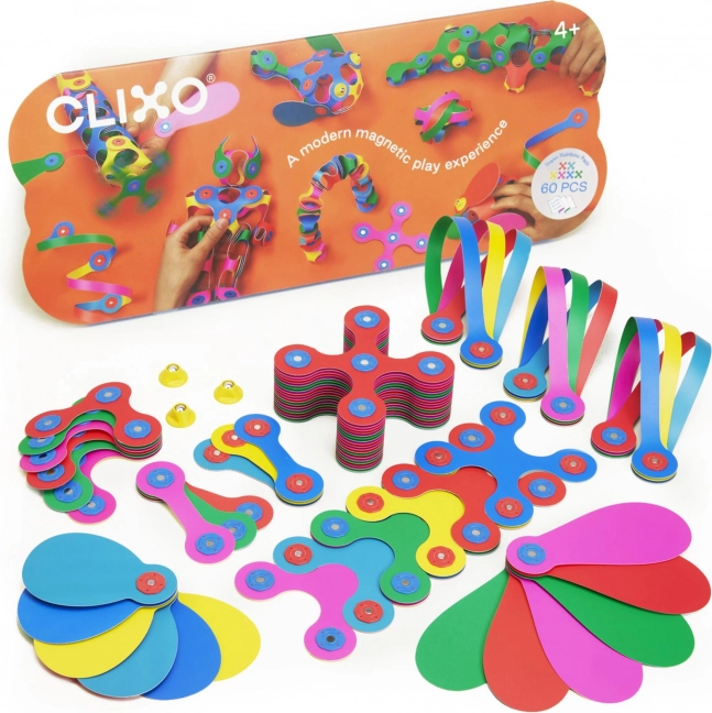Magnetische blokken Clixo Super Rainbow, 60 stuks