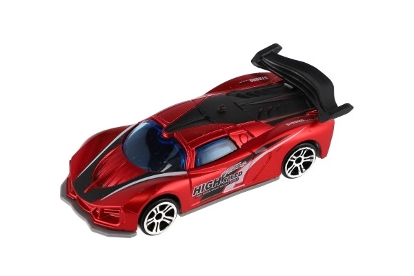 Auto race 6 stuks metaal/plastic 8cm vrije loop in doosje 10,5x27x4cm