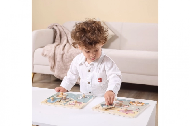 Houten insteekpuzzel - dieren