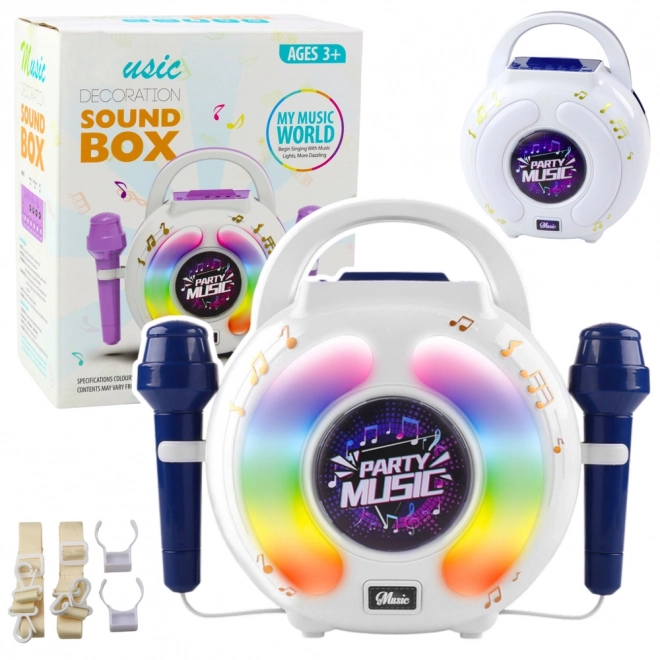 Karaoke set twee microfoons en bluetooth luidspreker