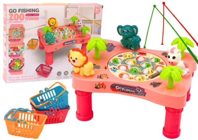 Roze visvangst speeltafel