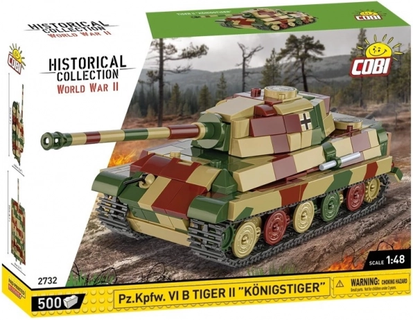Modeltank Tiger II Königstiger van kunststof bouwsteentjes