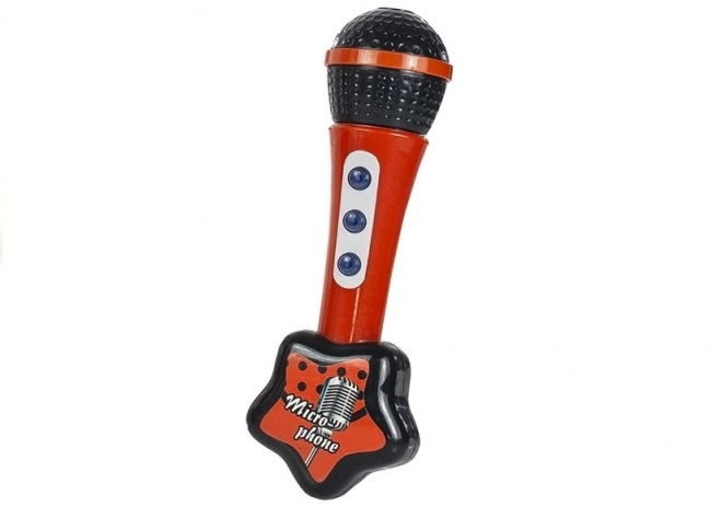 Kinderelektrische gitaar met microfoon - rood