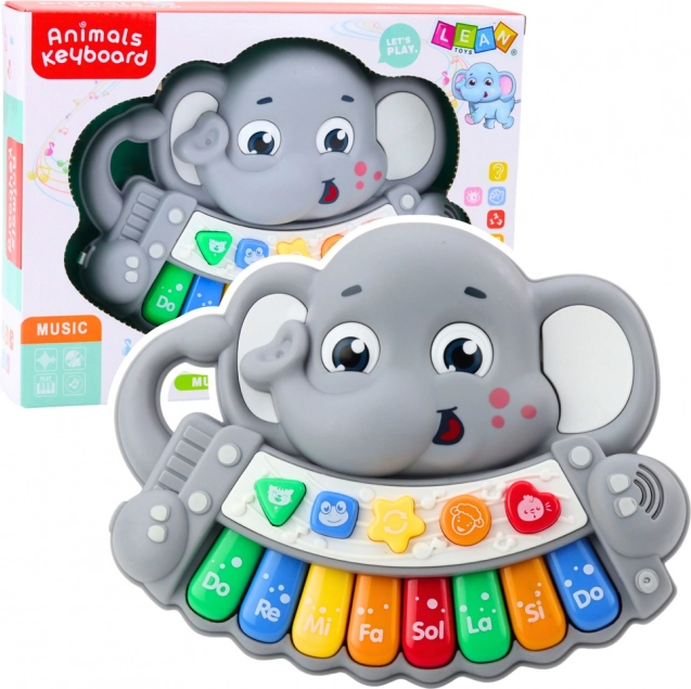 Interactieve piano Olifant grijs