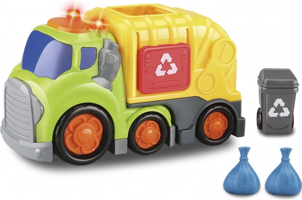 Kiddy vuilniswagen met licht- en geluidseffecten 19,5 cm met vuilnisbak