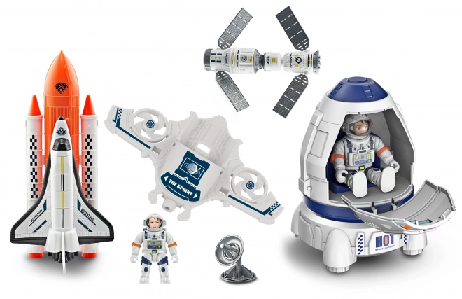 Ruimte set met figuur 8cm en spaceshuttle 21cm