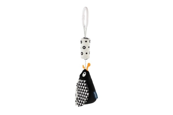Dierlijk rammelaartje/hanger voor wieg/kinderwagen pluche 30 cm zwart-wit