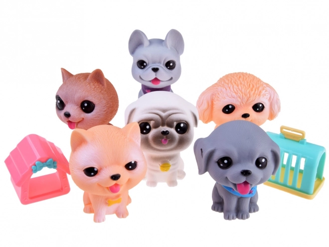Set rubberen hondenfiguren