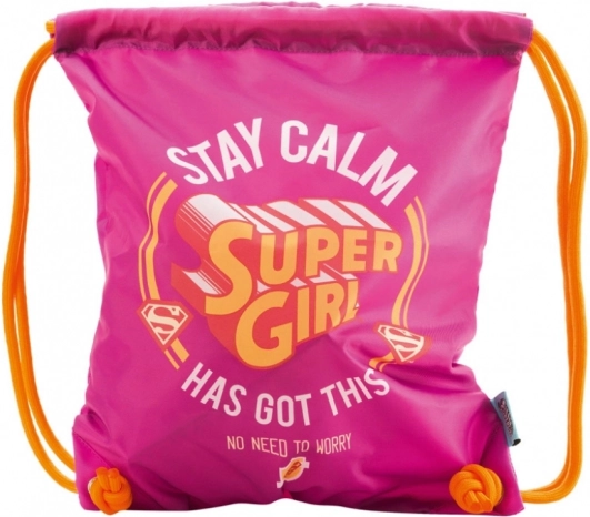 Roze sportzak Super Girl met trekkoord