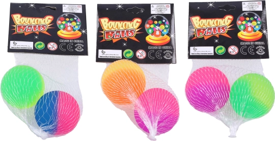 Gekleurde stuiterballen 4 cm - set van 2 stuks