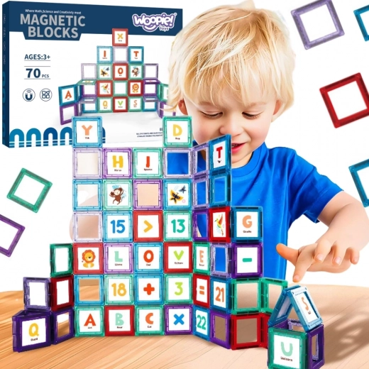 Woopie magnetische bouwset voor het leren van letters, 70 stuks