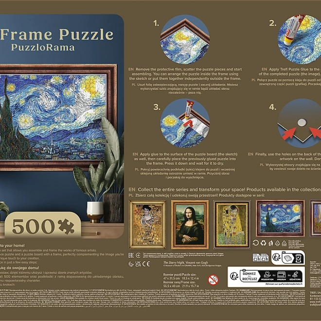 Puzzel met Lijst Sterrennacht 500 stukken