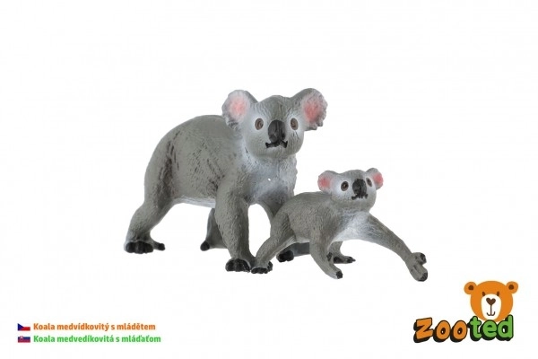 Koala berenachtig 2st vrouwtje met jong zooted plastic 4-6cm in zak