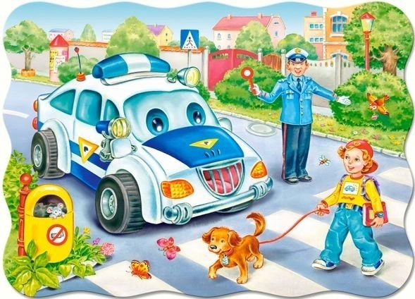 Puzzel route naar school voor kinderen