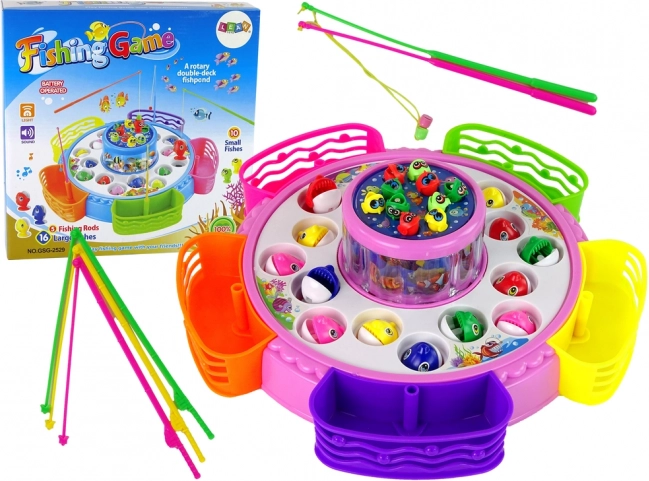 Kinderspel vissen vangen – roze, met licht en geluid