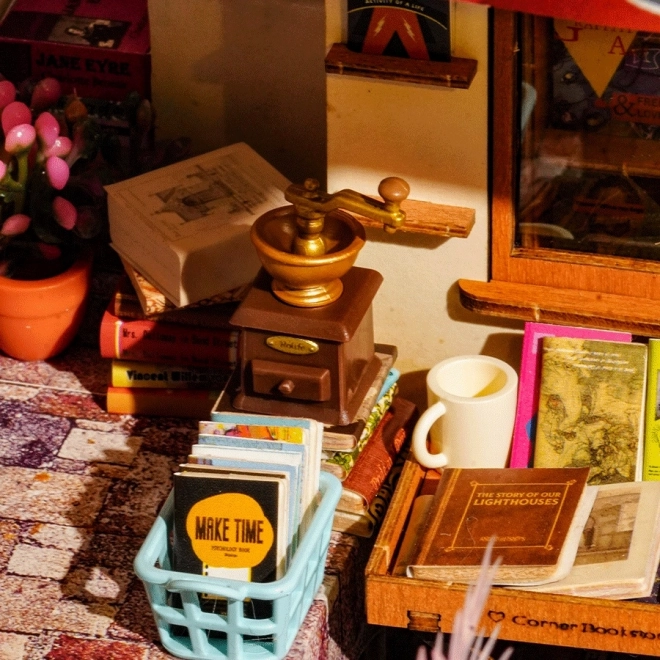 Rolife DIY 3D houten puzzel Boekenwinkel op de hoek