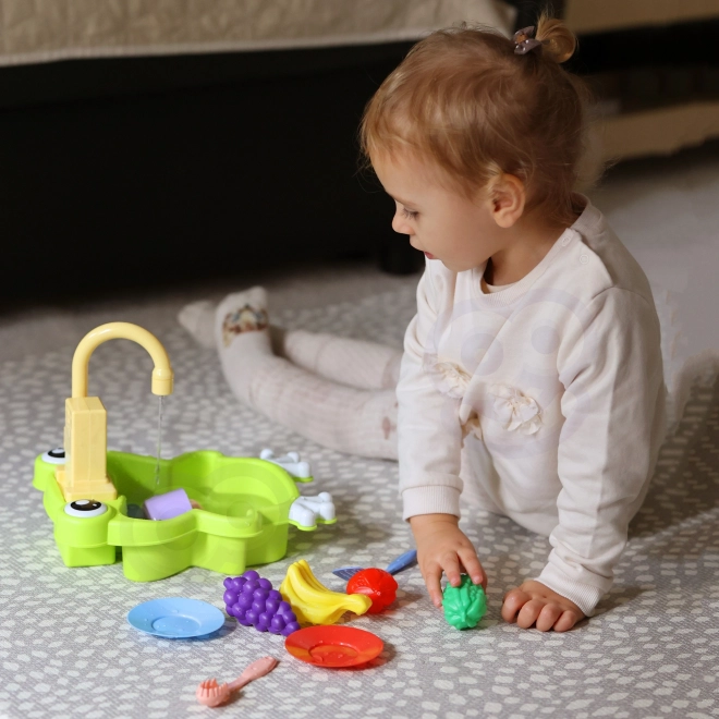 Woopie kinder gootsteen kikker met batterij en waterfunctie