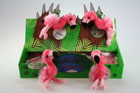 Pluche flamingo sleutelhanger 24/stuk
