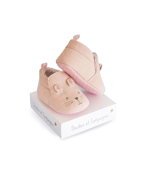 Doudou Eerste Schoentjes 0-6 mnd. roze