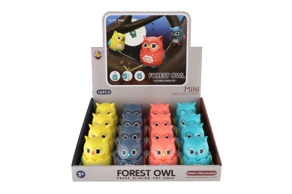 Sovy Happy Owl plastic 7x8 cm rijdend
