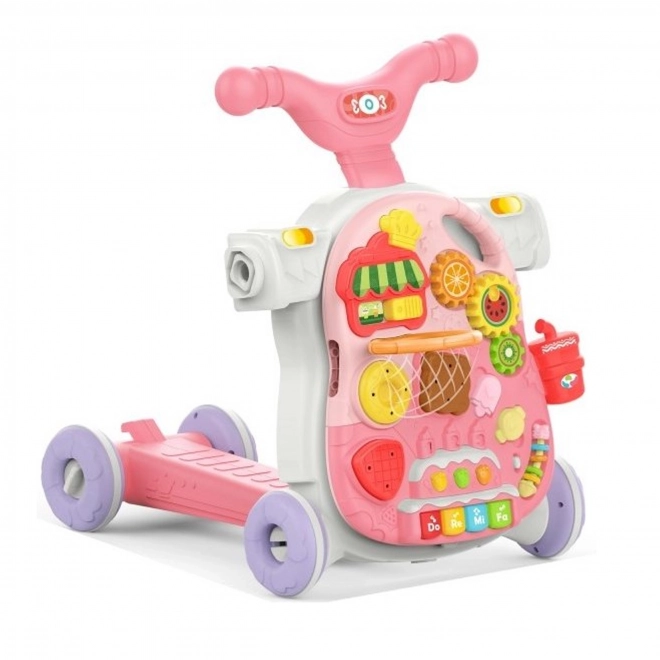 Multifunctionele loopwagen 5-in-1 roze voor kinderen