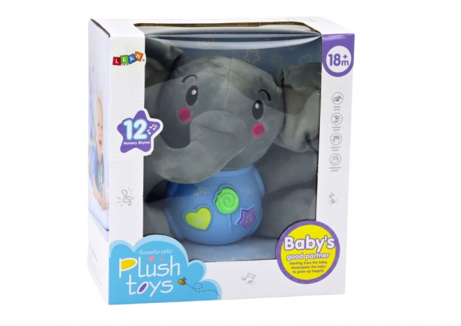 Interactieve pluchen olifant Blauw spelend pluche dier 19 cm