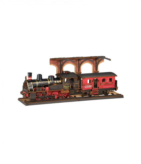RoboTime 3D houten puzzel Vintage stoomlocomotief