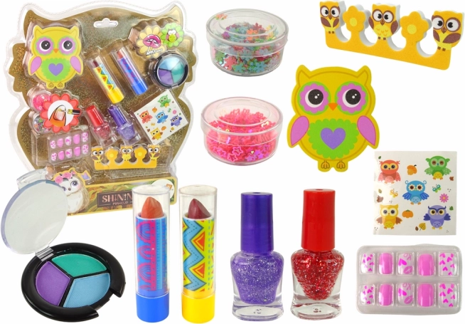 Creatieve make-up- en nageldecoratieset Uil