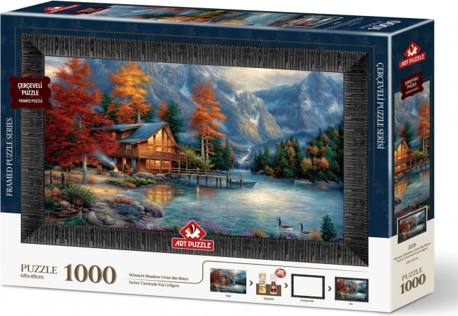 ART PUZZLE Puzzel met lijst en lijm 3-in-1 1000 stukjes – Schaduw over de rivier