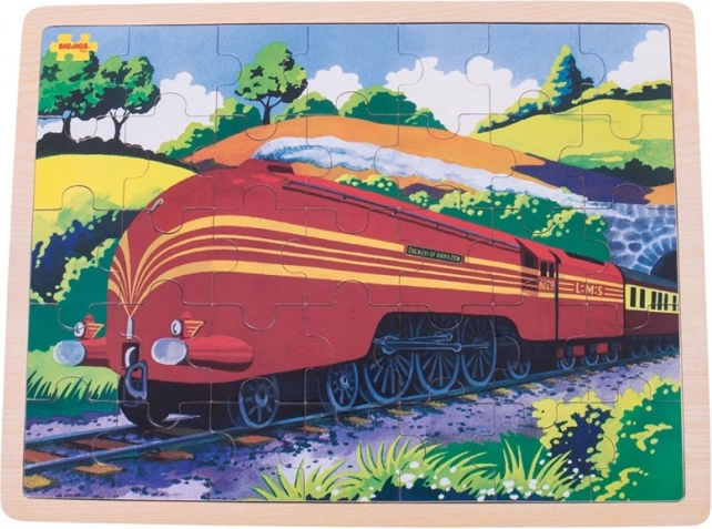 Houten puzzel historische trein Hertogin van Hamilton 35 stukjes