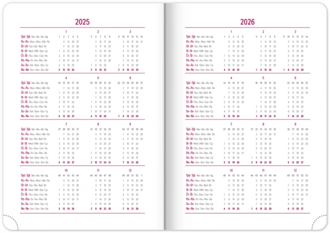 NOTIQUE Wekelijkse agenda Ajax 2025, groen, 15 x 21 cm