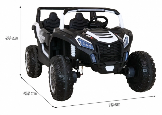 Buggy ATV Racing pro 2 kinderen + 4x4 aandrijving + afstandsbediening + langzame start + MP3 LED – Wit