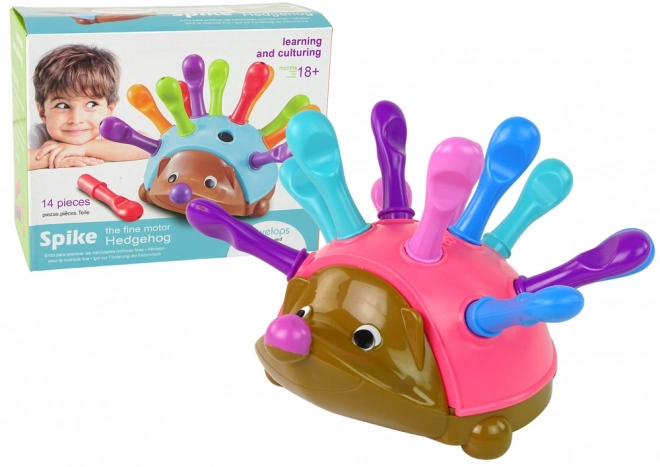 Roze puzzel egel Kleurrijke stekels