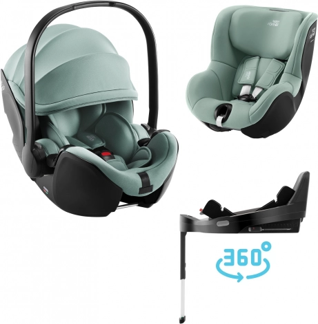 Complete set autostoeltjes Britax Römer Baby-Safe Pro en Dualfix 5Z, Jade Green
