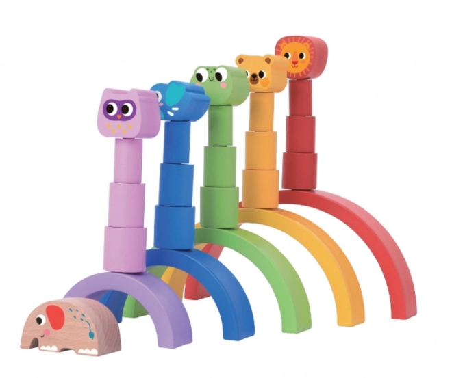 Dubbele balancerende regenboog met dieren