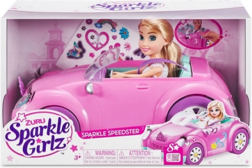 ZURU Sparkle Girlz roze cabriolet met pop 26,5 cm