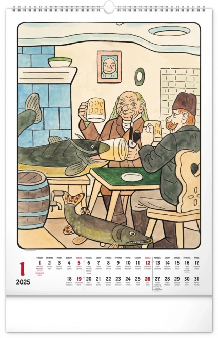Muurkalender Josef Lada 2025, 33 × 46 cm