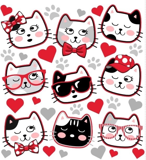 Strijkapplicatie Kattenneusjes