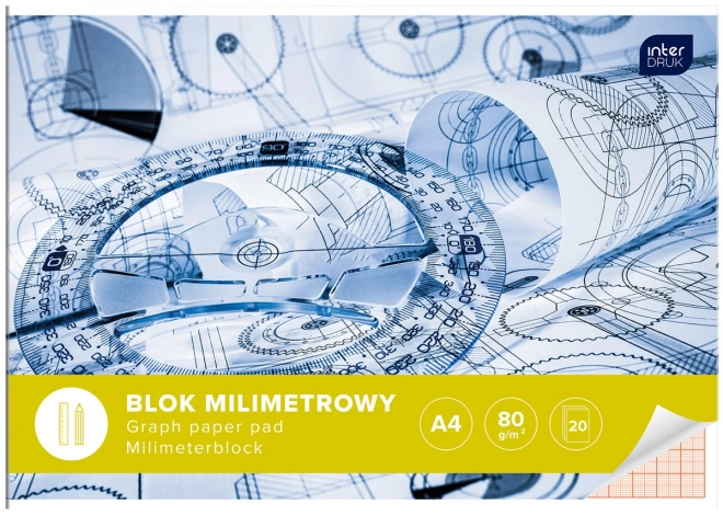 Millimeterpapierblok A4 - 20 vellen