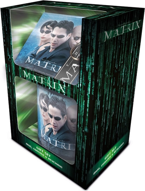 Cadeauset MATRIX – keramische mok, rubberen sleutelhanger en kurken onderzetter