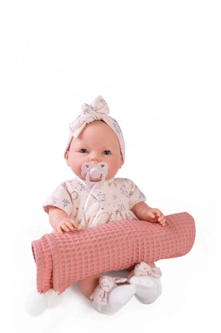Antonio Juan 14258 BIMBA - knipperende babypop met geluiden en zacht stoffen lichaam - 37 cm