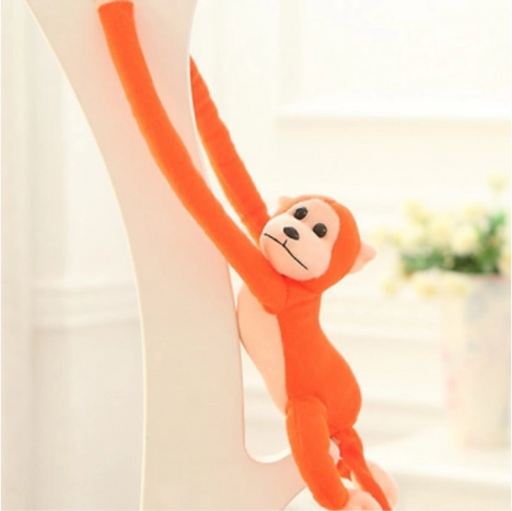 Pluchen aap met geluid, oranje 80 cm