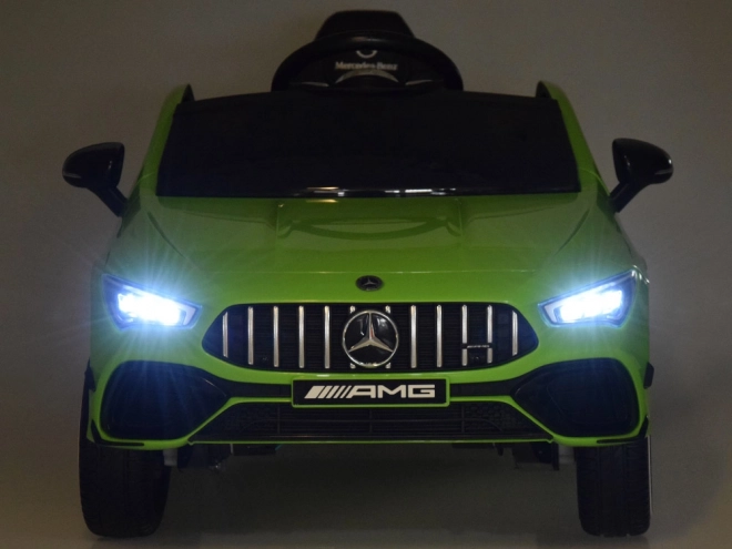 Elektrische kinderauto Mercedes AMG CLA 45s met schommelfunctie – Groen