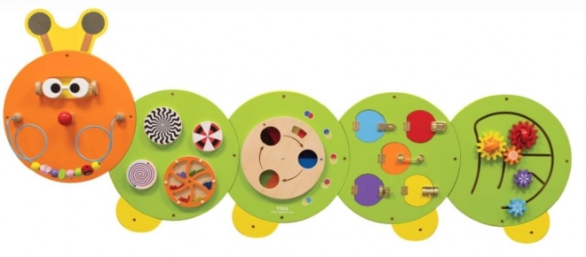Houten wandmontessori paneel - rups