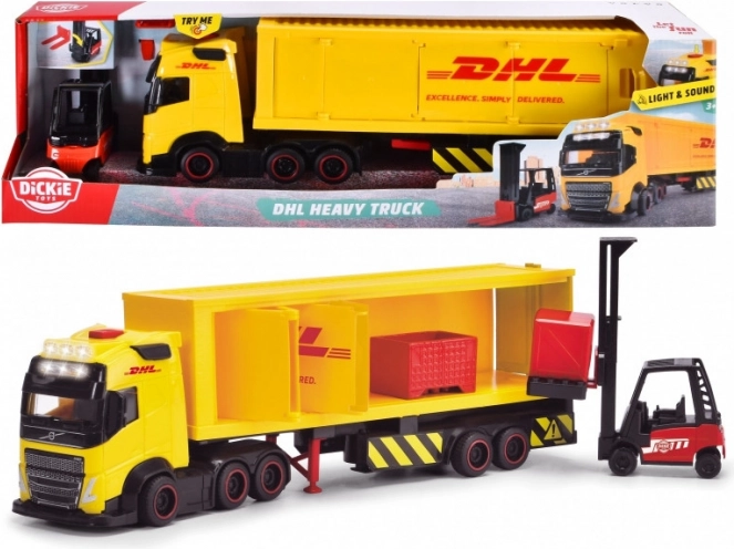 vrachtwagen met aanhanger DHL 35 cm van Dickie Toys