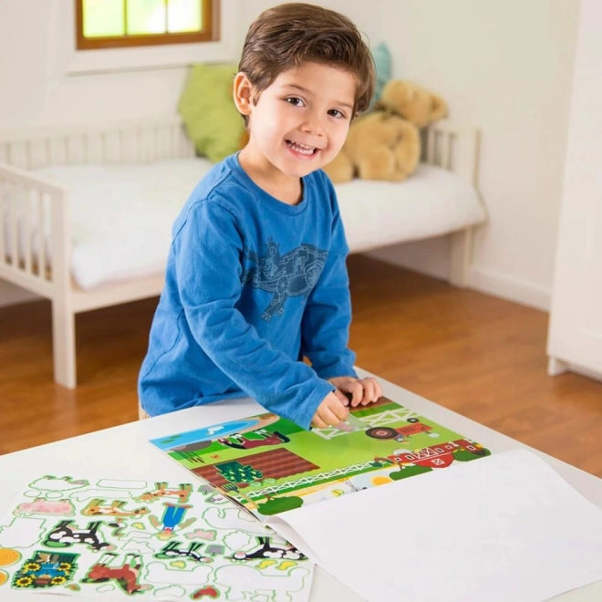 Herbruikbare stickers met landschapsmotieven