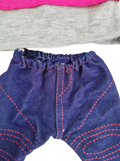 Stijlvolle kleding voor pop LOVE met bril en schoentjes 43-46 cm